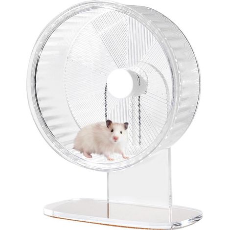 Roue d'exercice ultra-silencieuse pour hamster - Roue d'exercice silencieuse avec support réglable en hauteur, adaptée aux hamsters, gerbilles, souris et petits animaux - 21,5 cm (8,5 pouces) t (1/5)