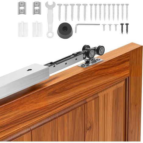 Kit Rail pour Porte Coulissante à Galandage 1441 mm Fermeture Amortie Porte Simple 25-45 mm Max 40 kg (1/5)