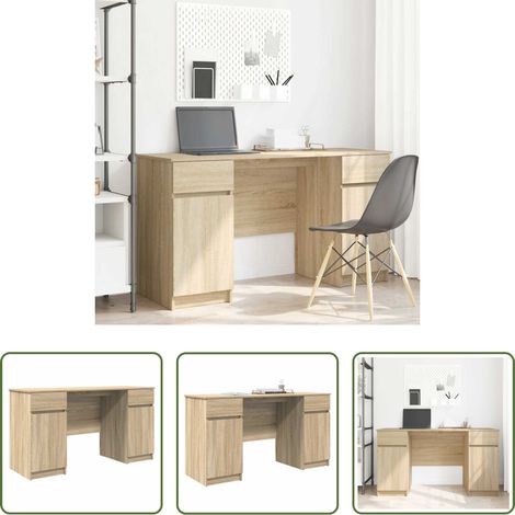 Bureau moderne -  Bureau Chêne sonoma 140 x 49 x 76 cm Bois d'ingénierie (1/5)