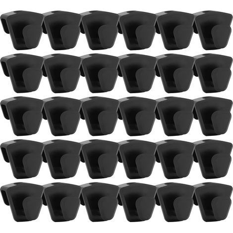 Lot de 30 Crochets pour Cintres,Crochets de Connecteur pour un Gain de Place, Robustes, pour Suspendre des Vêtements Dans la Garde Robe et la Salle de Bain (Noir) (1/5)