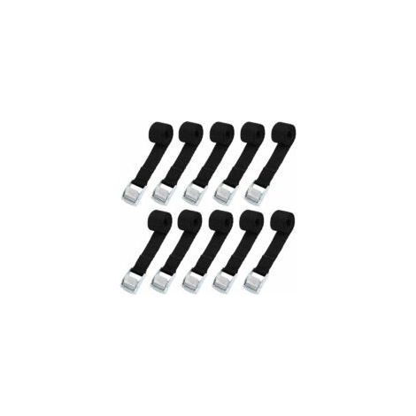 10Pcs 239Cm Sangle D'Arrimage Kit De Fixation Pour Moto/ Voiture/ Porte Vélo Sangle De Serrage Charge Maximale 500 Kg - Noir