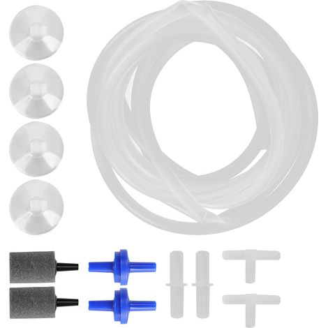 Valve anti-retour pour tuyau d'oxygène d'aquarium, ensemble de pierres à bulles pour aquarium, accessoires d'aquarium, tuyau d'oxygène combiné F de 2 m / 6,6 pi (1/5)