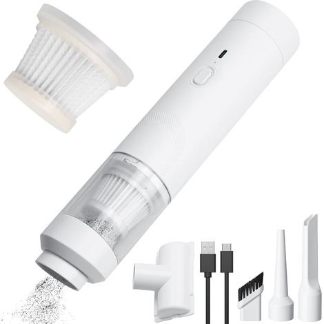 Aspirateur à main sans fil 60 W, puissant aspirateur de voiture 4 en 1, charge rapide USB-C 6 000 Pa, souffleur pour PC et voiture, pour la maison, le bureau et les poils d'animaux (1/5)