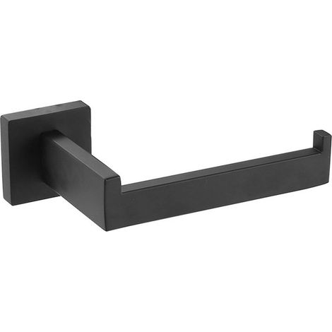 Toilettenpapierhalter (schwarz, quadratisch), Rollenhalter aus Edelstahl für Bad und Küche (1/5)