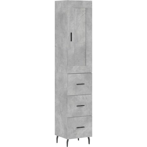 Maison Exclusive - Buffet haut Gris béton 34,5x34x180 cm Bois d'ingénierie (1/5)