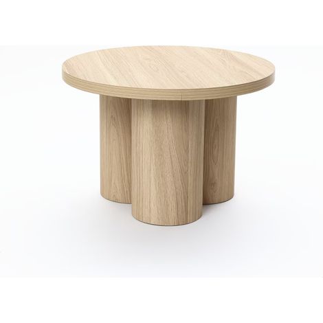 Moderner runder Couchtisch aus Holz-Naturholz Kaffeetisch für Wohnzimmer