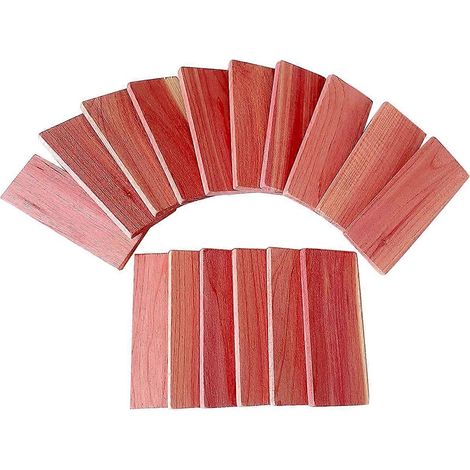 Lot de 16 blocs de cèdre rouge pour placard, protection naturelle du linge et des espaces de rangement, désodorisant et anti-mites, idéal pour armoires et tiroirs (1/5)