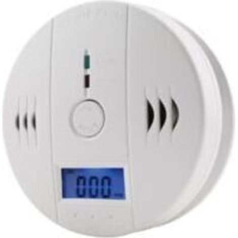 Détecteur de fumée et CO avec écran LCD et mémoire, alarme 85dB, piles AA, blanc (1/4)