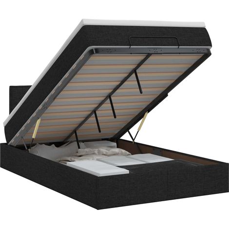 Maison Exclusive - Letto ottomano con materasso Nero 120 x 200 cm Tessuto (1/5)