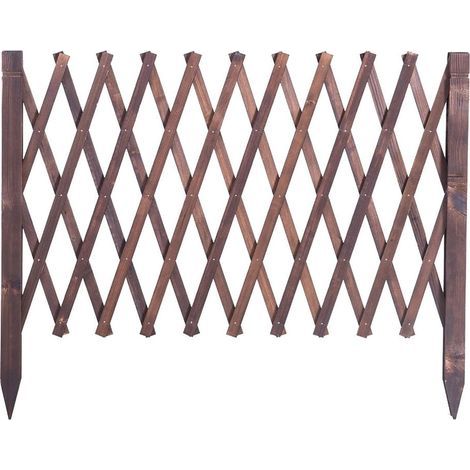 Treillis en bois extensible pour plantes grimpantes – Autoportant jusqu'à 120 cm – Brise-vue marron pour jardin – Support à lierre et rosiers (1/5)