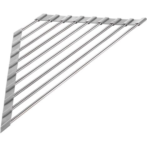 Égouttoir d'évier - Porte-torchons - Organisateur d'évier - Rangement de cuisine - Égouttoir d'évier pliable - Organisateur de plan de travail - Acier inoxydable (1/4)