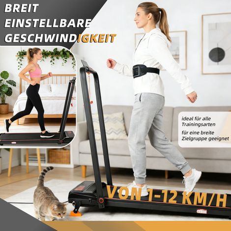 Tapis de course électrique pliable pour usage domestique, vitesse maximale de 12 km/h, avec application, télécommande et écran LED, inclinaison réglable, charge maximale de 120 kg, puissance de 0,75 C (1/5)