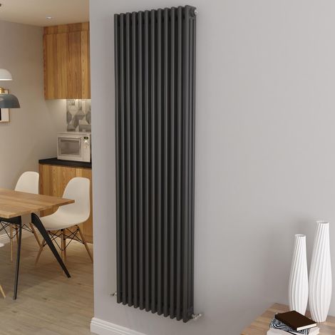 AICA Traditional Radiator Central Heating Cast Iron Style 3 Column Vertical 1800x560mm Anthracite