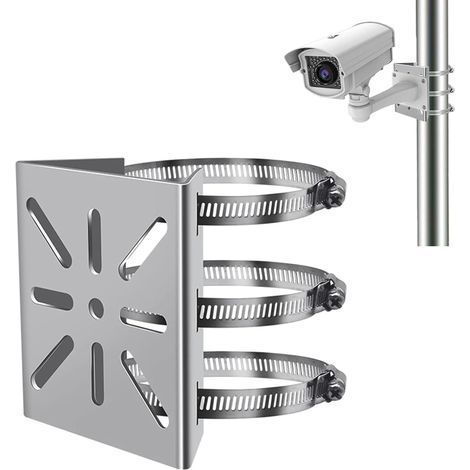 Support de poteau vertical, support d'angle, support d'angle pour caméra extérieure, support mural compatible, support de caméra de vidéosurveillance, pour appliques murales, panneaux solaires (1/5)