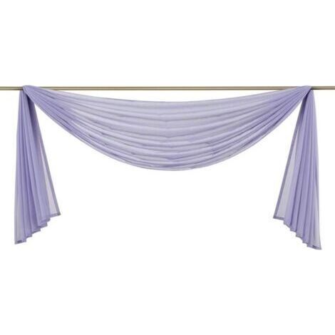 BUNTHAUS Lot de 1 cantonnière en voile transparent - Pour chambre à coucher, salon, mariage - Violet - 140 x 400 cm-Ensoleillé