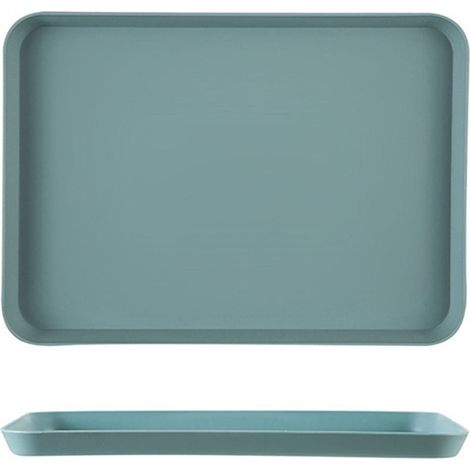 Zwei rechteckige Fast-Food-Tabletts, 24 x 32 cm, geeignet für Mittagessen, Abendessen, Cafeterias, Cafés, Nachmittagstee, Gartenpartys usw. – Grün (1/5)