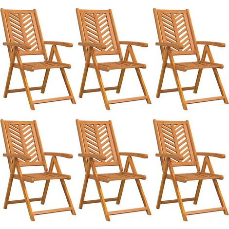 Garden Chair 6 pcs Brown Solid Acacia Wood vidaXL (1/5)