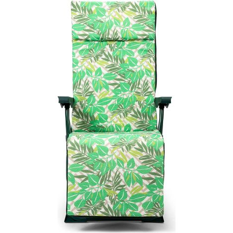 Tumbona Plegable de Jardín Solenny Regulable Acolchada 76x60x108 cm 5 Posiciones con Cabezal Anatómico (1/6)