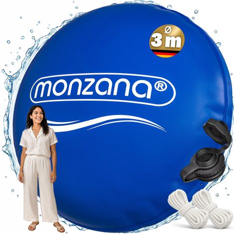 MONZANA® CojÃn Redondo Piscina XXL Cubierta Inflable Aire 3m 4m Protección Invierno Cuerdas Fijación Kit Reparación Resistente Intemperie Rayos UV Ø 3m