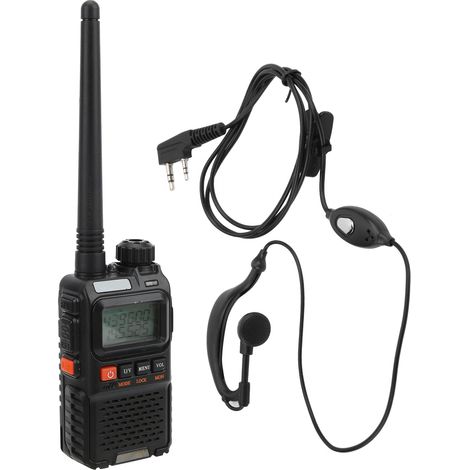Tragbares Walkie-Talkie mit LCD-Bildschirm und Kopfhörern, schwarz, EU-Stecker, 100–240 V (1/5)
