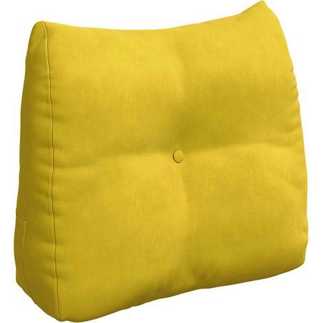 Coussin de Dos Jaune 60 x 24 x 50 cm Velours