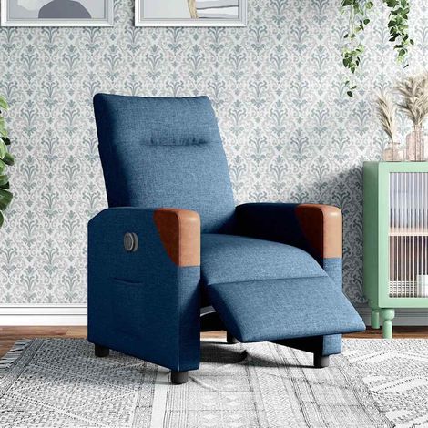 Maison Exclusive - Relaxsessel Elektrisch Blau Stoff