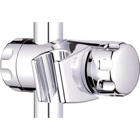 [NON UTILIZZATO] Supporto doccia universale per asta doccia da 25 mm, a spinta scorrevole per asta doccia, plastica cromata, cromato