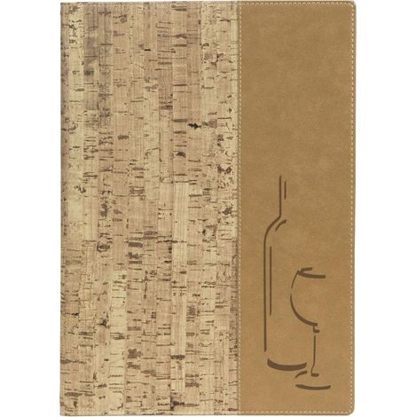 SECURIT - Carta Dei Vini Linea Design - Per Caffè, Ristoranti, Bar - Formato A4 - Similpelle - 1 Doppio Inserto 4 Pagine Incluso - Stile Cork - Colore Beige (1/3)