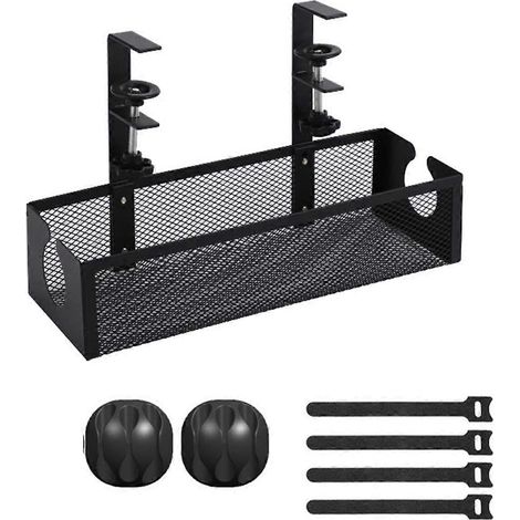 Klappbarer Aufbewahrungskorb für unter den Schreibtisch, bohrfreies Ablagefach, Metallgitter (1/5)