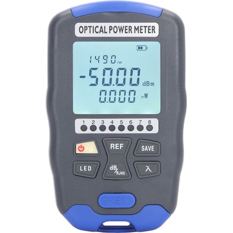 Wattmètre optique 3 en 1 pour fibre optique, 850 à 1650 nm, LED, rechargeable, -70 à +10 dBm (1/5)