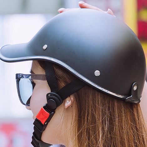 Casque Moto Style Baseball, Coque Rigide ABS Noir, Léger Respirant Réglable, Protection Homme (1/5)
