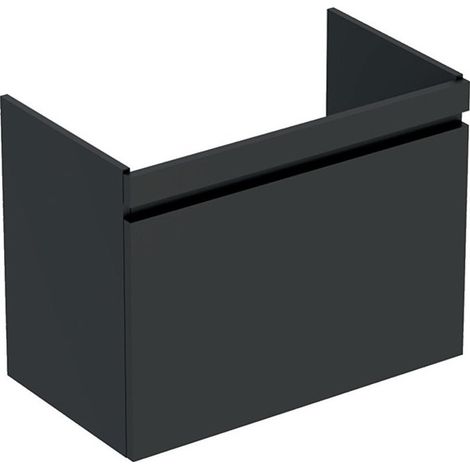 Mueble bajo lavabo Geberit Renova Plan, con un cajón y un cajón inglés: Ancho 77,6cm, Alto 58,6cm, Fondo 43,8cm, Gris aterciopelado / Lacado mate