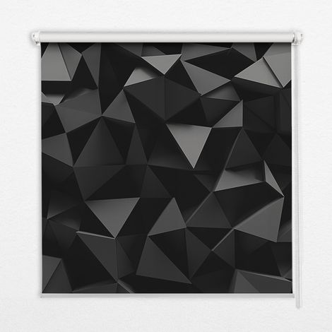 Innenrollo Fensterrollo - Rollo ohne Bohren - Sichtschutzrollo - Lichtdurchlässiges Rollo - Rechteckiges - Rollo - (120 cm x 140 cm) - Schwarzes Origami