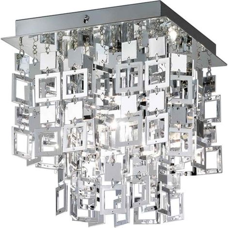 REALITY LEUCHTEN Deckenleuchte RL150, Deckenlampe, chrom 24x24cm
