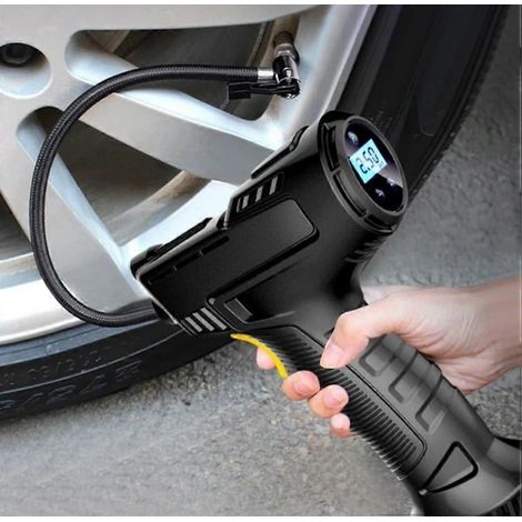 Gonfleur de pneus portable sans fil générique, compresseur d'air électrique rechargeable pour voiture, noir (1/4)