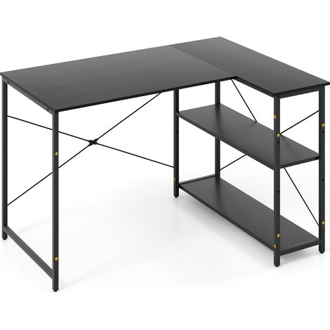 COSTWAY Corner Computer Desk Reversible L-shaped Writing Desk Workstation Gaming Table (1/5)