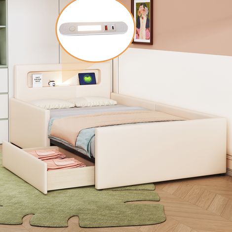 Letto Bambino 90x200 cm con Contenitore e Luce LED Integrata (1/5)