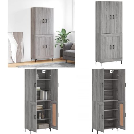 Highboard Grau Sonoma 69,5x34x180 cm Holzwerkstoff - Highboard - Highboards - Home & Living (1/5)