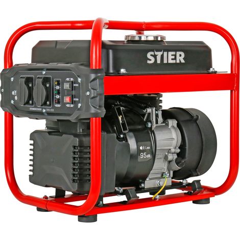 STIER Inverter Stromerzeuger SNS-200, Strom Generator, 10l Tankvolumen, 23 kg, Stromerzeuger Benzin leise 65 dB(A), 4-Takt Motor, Inverter Stromaggregat, Ölsensor, Laufzeit bis 10 Std., max. 2000 W (1/5)