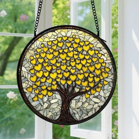 Capteur de soleil en vitrail - décoration spirituelle 9cm (1/4)