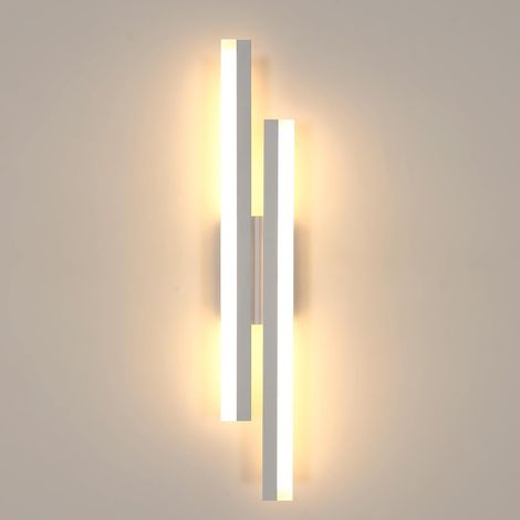 Applique Murale Intérieure LED, 18W Moderne Lampe Murale, Blanc Lignes Luminaire Mural LED pour Chambre Maison Couloir Salon Escalier, 3000K Blanc Chaud (1/5)