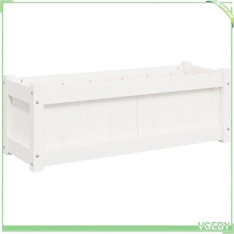 Jardinière / bac à fleurs - FAFEICY - 837451 - blanc - 90 x 31 x 31 cm - bois de pin massif (1/5)