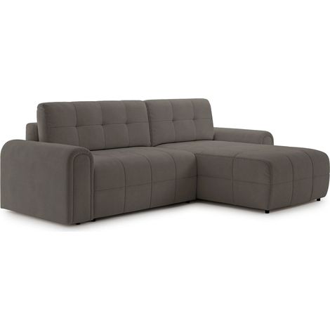 Selsey Simolla – Ecksofa mit Schlaffunktion und Bettkasten, rechts, Chenille, Taupe