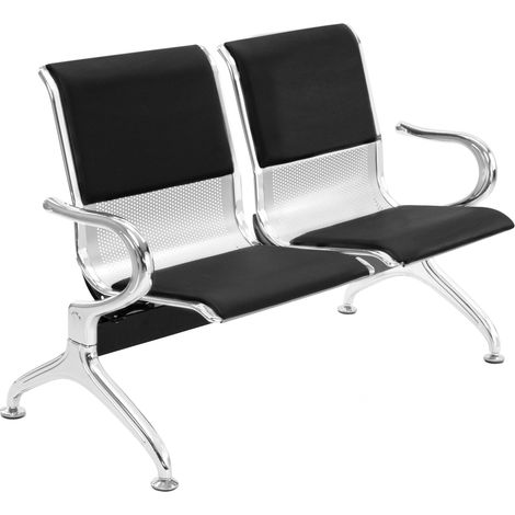 PrimeMatik - Chaises sur poutre pour salle d'attente avec 2 sièges ergonomique rembourrés (1/5)