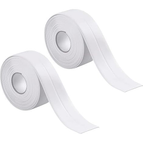 Rolls of Bathroom Seal (3.2 m x 3.8 cm), Anti-Mould Self-Adhesive Self-Adhesive Kitchen Bath Seal Waterproof Shower Tape for Windows, Kitchen, Bath, Toilet – White (1/5)