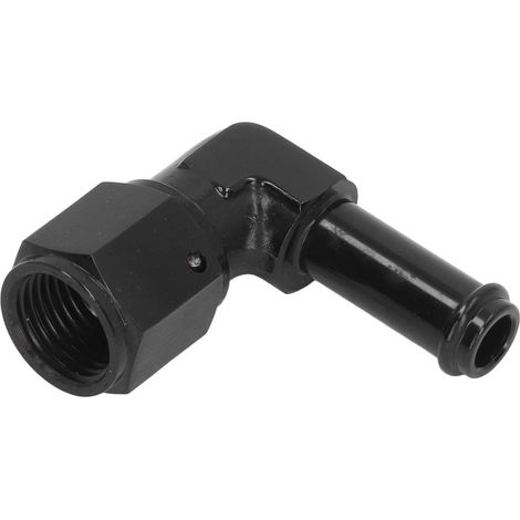 Raccord d'extrémité de tuyau de carburant 90° 6AN femelle vers 3/8 pouce noir en alliage d'aluminium 6061‑T6 pour ligne de carburant, pompe à carburant et filtre à carburant (1/5)