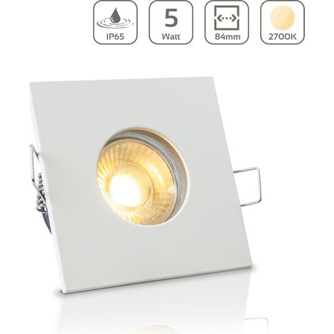 Einbauspot IP65 eckig - Farbe: Weiß - LED Leuchtmittel: GU10 5W warmweiß (1/5)