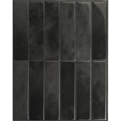 Lot de 10 crédences adhésives pour cuisine, salle de bain, carrelage mural, Noir