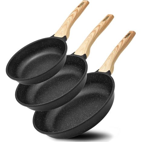 BLAZANT Pfannen-Set Induktion Antihaft 20+24+28cm Granitreo (1/5)