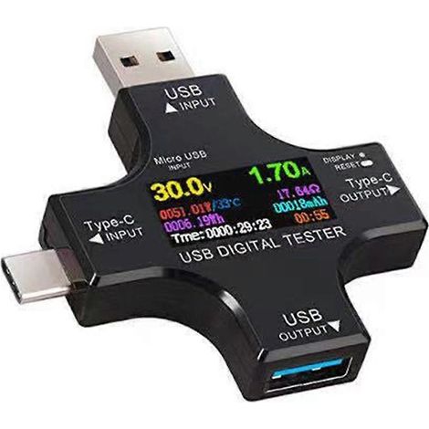 Testeur USB couleur, multimètre numérique pour la mesure des tensions et des courants (1/4)
